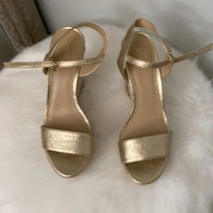 Michael Kors Gold Wedge Heels 9-1/2